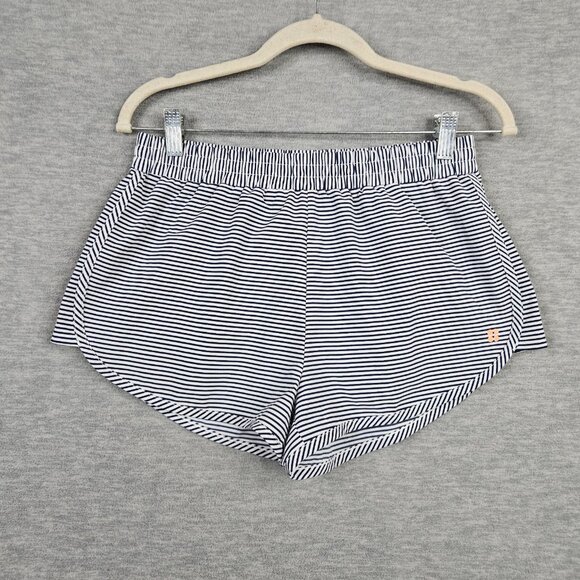 Sweaty Betty Women's Blue White Stripes Pull on Elastic waist Short Sz S - Picture 1 of 8